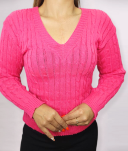 BLUSA TRICOT DECOTE V TRANCINHA