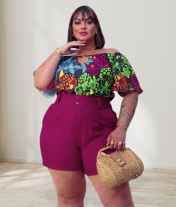 SHORTS MALHA WAFER DE CS ELSTICO PLUS SIZE