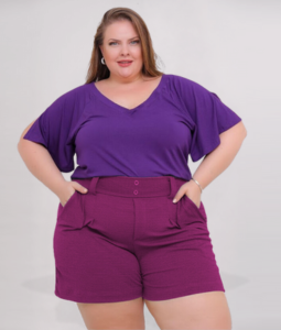 SHORTS MALHA WAFER DE CS ELSTICO PLUS SIZE